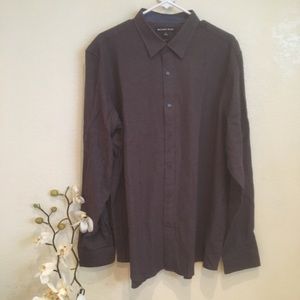 NWOT Michael Kors men's herringbone button down XL